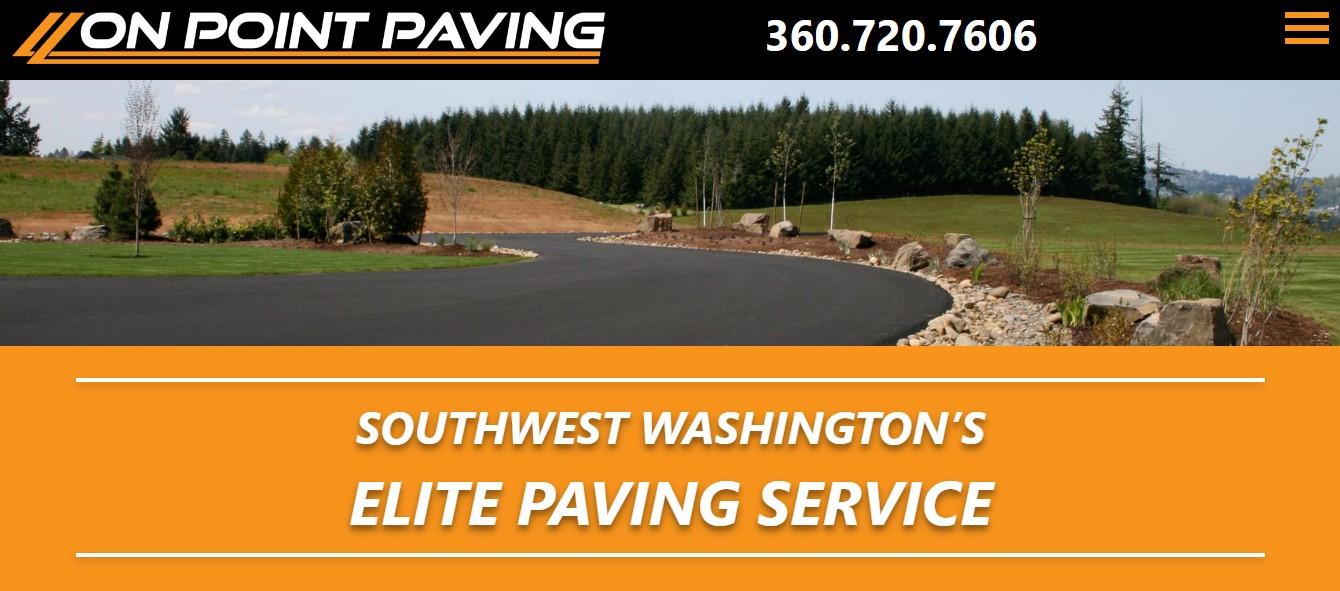 Screen shot of the On Point Paving website.