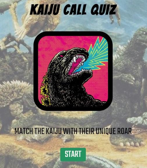 Screenshot of Kaiju Call Quiz game.